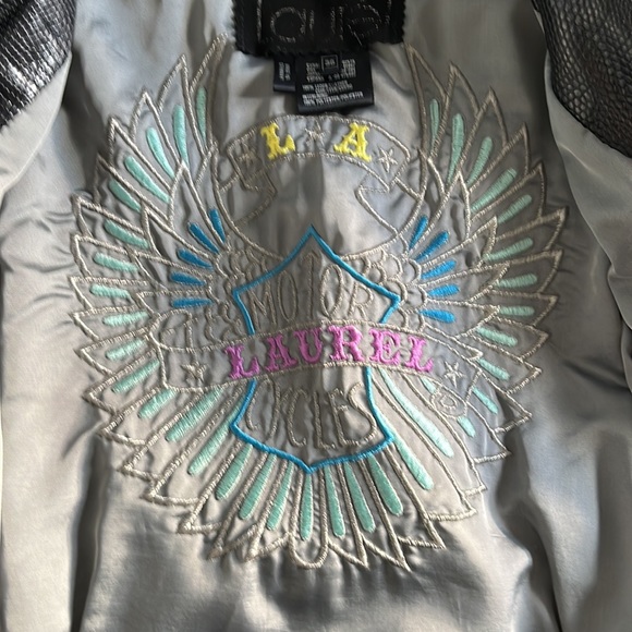 Laurel by Escada Pebbled Belted Black Leather Jacket, US6/8 - Picture 10 of 11